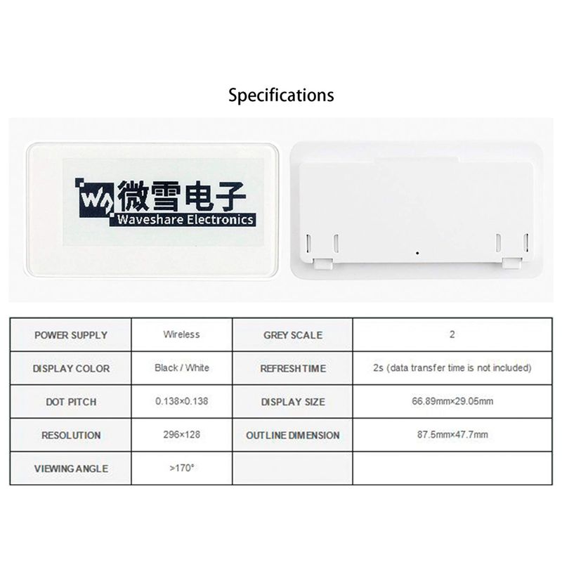 Waveshare 2.9 Inch Wireless -P - Display Epaper 2.9 review and price